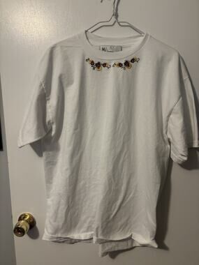 Vintage 90s Butter Mom Mili Designs Embroidered Casual Every Day Tee Large